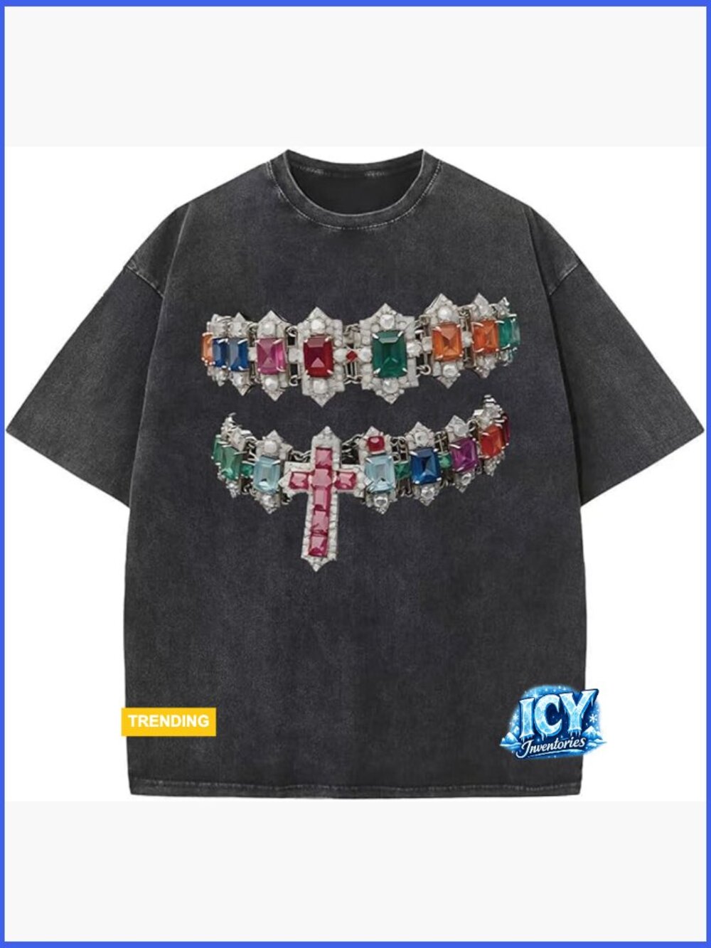 Oversized Cotton Graphic Vintage Tee with Acid Wash Y2K Streetwear